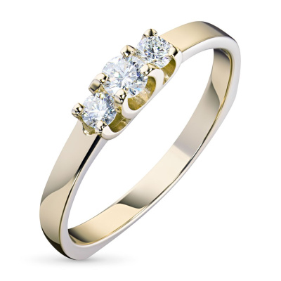 Кольцо из желтого золота с бриллиантами э0301кц07153600