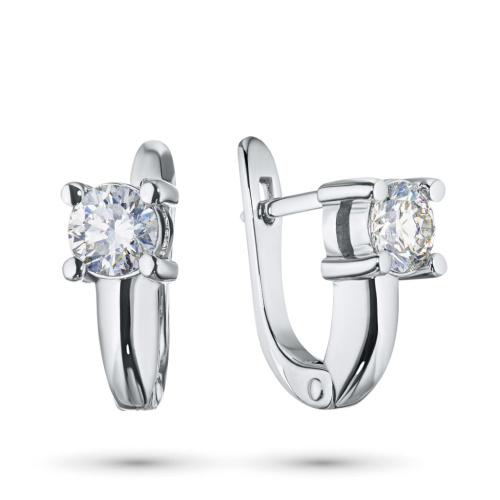 Серьги из белого золота с бриллиантами э0901сг01100300