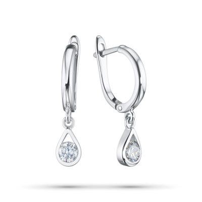 Серьги из белого золота с бриллиантами э0901сг12200201