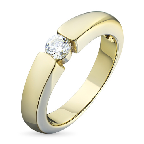 Кольцо из желтого золота с бриллиантом э0301кц12154000