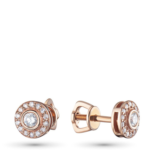 Пусеты из красного золота с бриллиантами э0201пс02150500