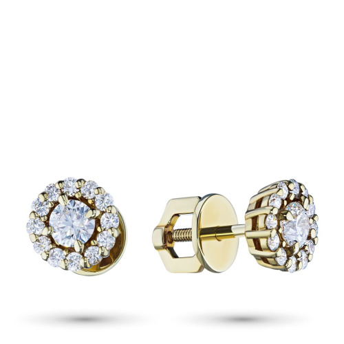 Пусеты из желтого золота с бриллиантами э0301пс01162500