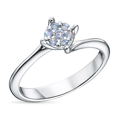 Классическое кольцо из белого золота э4712кц09200304_white