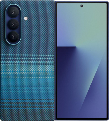 Чехол Pitaka Ultra-Slim Case для Galaxy Z Fold7, кевлар синий