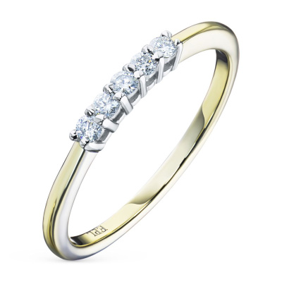 Кольцо из комбинированного золота с бриллиантами э1001кц07198390