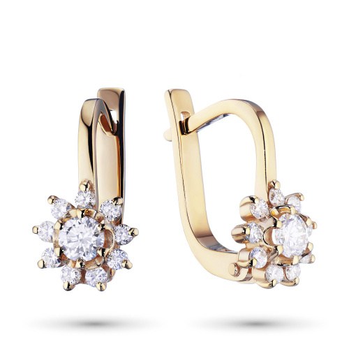 Серьги из желтого золота с бриллиантами э0301сг01159700