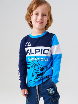 Фуфайка трикотажная для мальчиков (футболка с длинными рукавами)