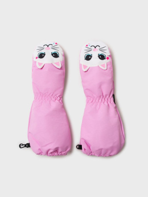 Варежки текстильные для девочек