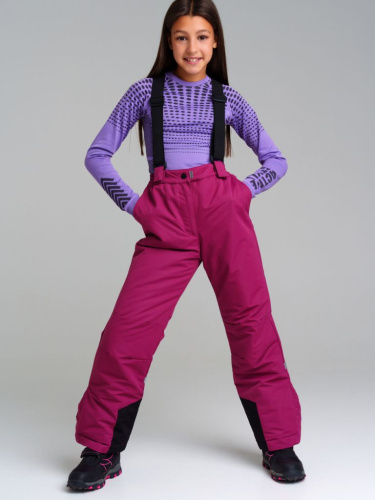 Брюки текстильные с полиуретановым покрытием для девочек