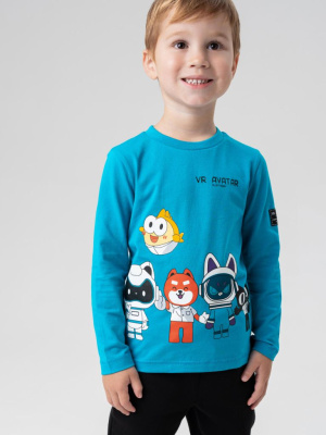 Фуфайка трикотажная для мальчиков (футболка с длинными рукавами)