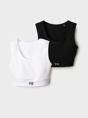 Топ трикотажный для девочек, 2 шт в комплекте