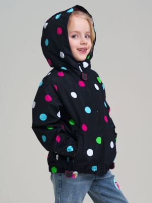 Куртка текстильная с полиуретановым покрытием для девочек (ветровка)