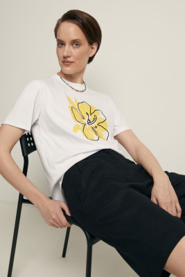 Футболка из мерсеризованного хлопка с принтом