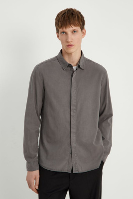 Рубашка из тенселя полуприлегающего силуэта