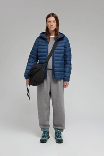 Стеганый пуховик с натуральным пухом