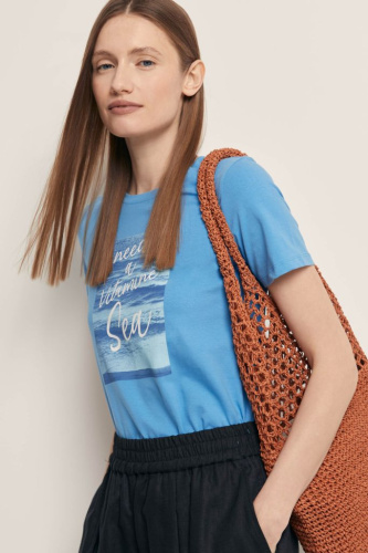 Футболка прямого кроя с принтом