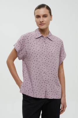 Блузка с коротким рукавом и отложным воротником