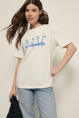 Футболка свободного силуэта с принтом