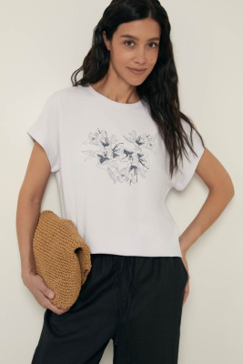 Футболка свободного силуэта с принтом