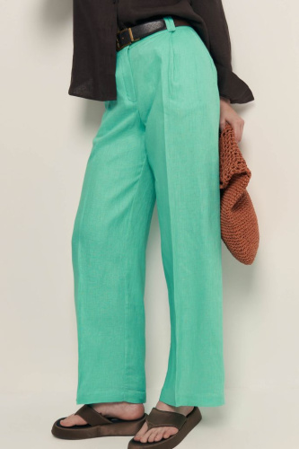 Брюки из конопляной ткани широкого кроя