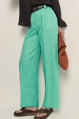 Брюки из конопляной ткани широкого кроя
