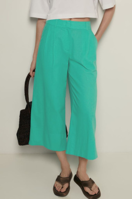 Укороченные брюки из конопляной ткани с хлопком