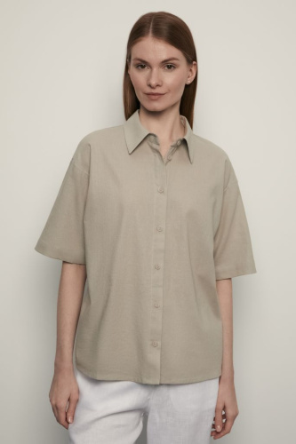 Блузка из конопляной ткани и хлопка