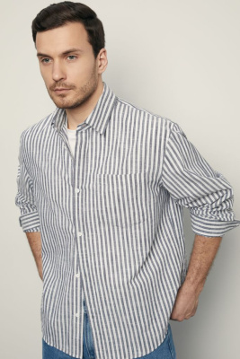 Рубашка свободного силуэта в полоску