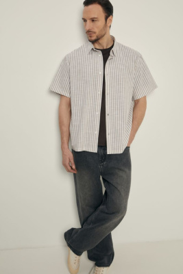 Рубашка с коротким рукавом в полоску