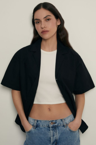 Блузка из хлопка с коротким рукавом