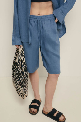 Шорты изо льна на резинке