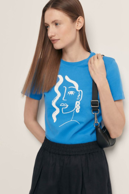 Футболка приталенного силуэта с принтом