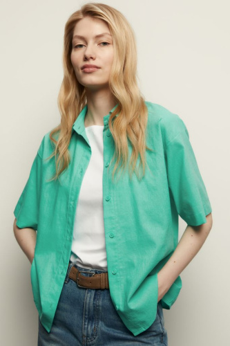 Блузка из конопляной ткани и хлопка