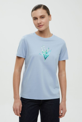 Футболка из мерсеризованного хлопка с принтом