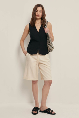 Льняные шорты женские стиля casual