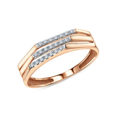 Золотое кольцо с бриллиантами природными