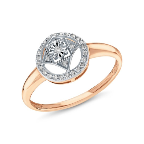 Золотое кольцо с бриллиантами природными