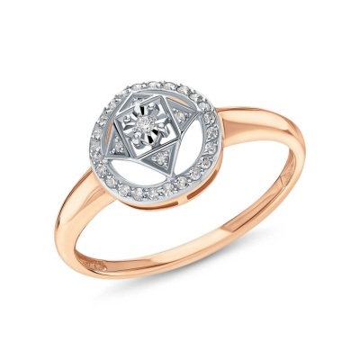 Золотое кольцо с бриллиантами природными