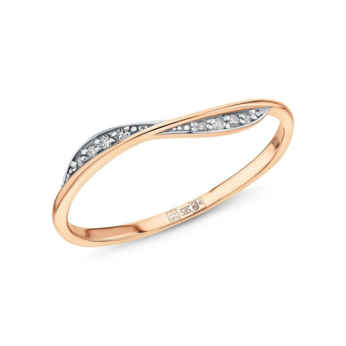 Золотое кольцо с бриллиантами природными