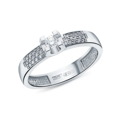 Платиновое кольцо с бриллиантами природными