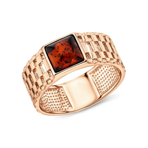 Серебряное кольцо с янтарями природными