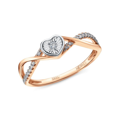 Золотое кольцо с бриллиантами природными