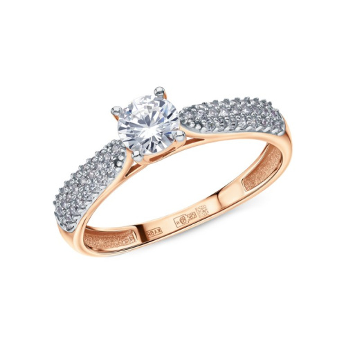 Золотое кольцо с фианитами