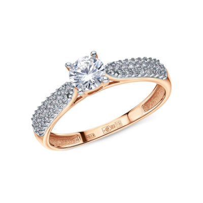 Золотое кольцо с фианитами