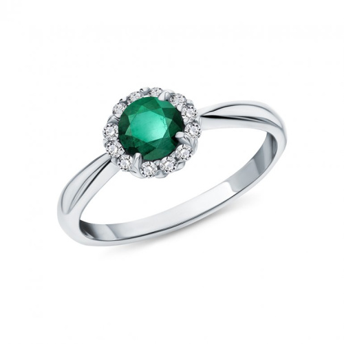 Серебряное кольцо с фианитами и агатами природными