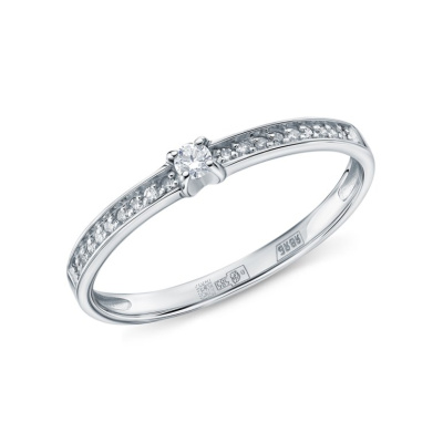 Золотое кольцо с бриллиантами природными