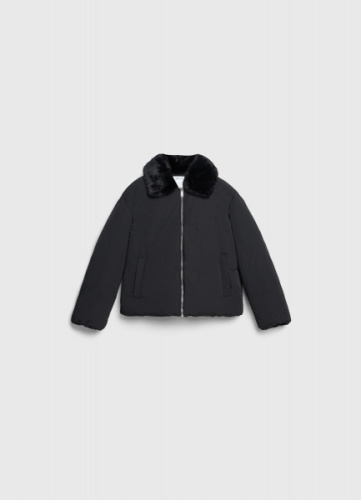 Утеплённая куртка с меховым воротником, Черный