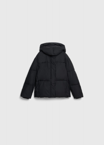 Утеплённая куртка с капюшоном, Черный