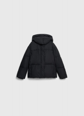 Утеплённая куртка с капюшоном, Черный