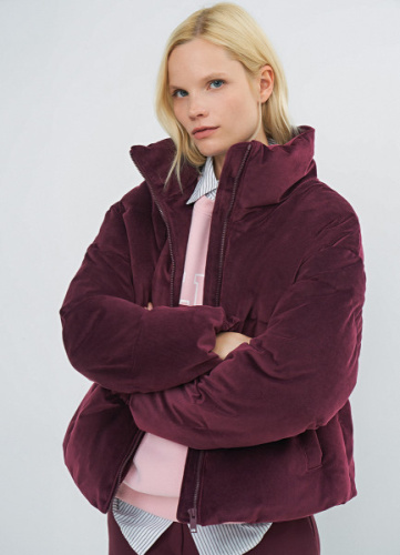 Утеплённая куртка из вельвета, Фиолетовый